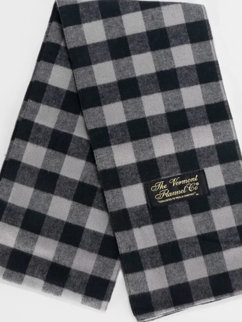 Men's Gray & Black Buffalo Check Scarf - Picture 2 of 4